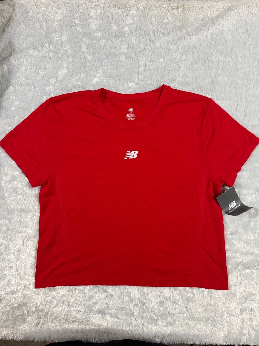 New Balance Women's True Red Short Sleeve Logo Tee